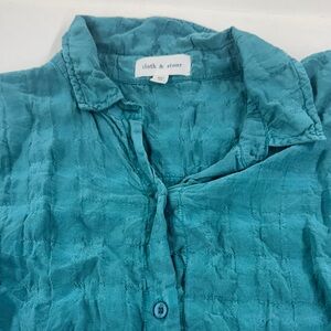 Cloth & Stone Turquoise Textured Blouse